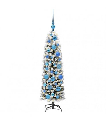 vidaXL Artificial Christmas Tree with LED Light Green and white 120 cm
