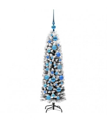 vidaXL Artificial Christmas Tree with LED Light Green and white 120 cm