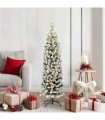vidaXL Artificial Christmas Tree with LED Light Green and white 150 cm