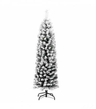 vidaXL Artificial Christmas Tree with LED Light Green and white 150 cm