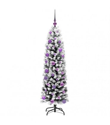 vidaXL Artificial Christmas Tree with LED Light Green and white 150 cm