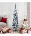 vidaXL Artificial Christmas Tree with LED Light Green and white 150 cm