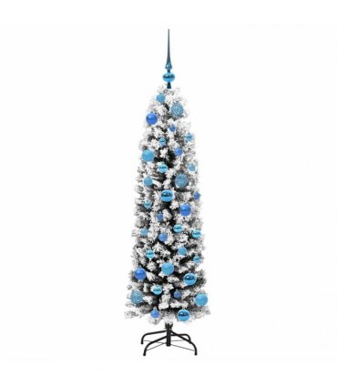 vidaXL Artificial Christmas Tree with LED Light Green and white 150 cm