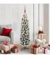 vidaXL Artificial Christmas Tree with LED Light Green and white 150 cm