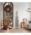 vidaXL Artificial Christmas Tree with LED Light Green and white 180 cm