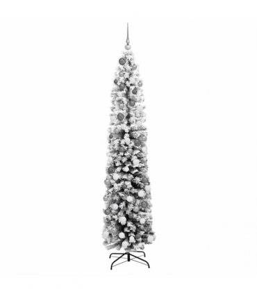 vidaXL Artificial Christmas Tree with LED Light Green and white 180 cm