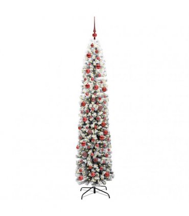 vidaXL Artificial Christmas Tree with LED Light Green and white 180 cm