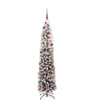 vidaXL Artificial Christmas Tree with LED Light Green and white 180 cm