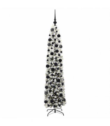 vidaXL Artificial Christmas Tree with LED Light Green and white 180 cm