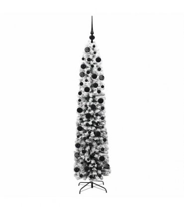 vidaXL Artificial Christmas Tree with LED Light Green and white 180 cm
