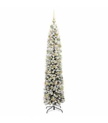 vidaXL Artificial Christmas Tree with LED Light Green and White 180 cm