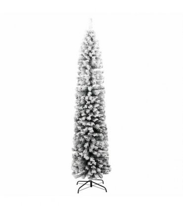 vidaXL Artificial Christmas Tree with LED Light Green and White 180 cm