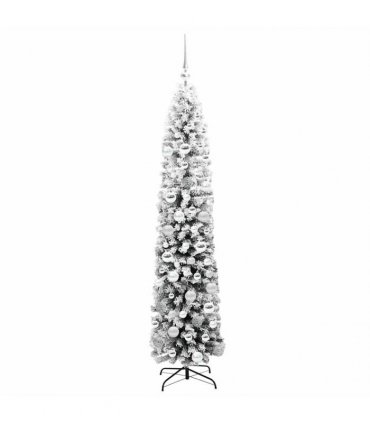 vidaXL Artificial Christmas Tree with LED Light Green and white 180 cm