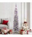 vidaXL Artificial Christmas Tree with LED Light Green and white 180 cm
