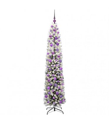 vidaXL Artificial Christmas Tree with LED Light Green and white 180 cm