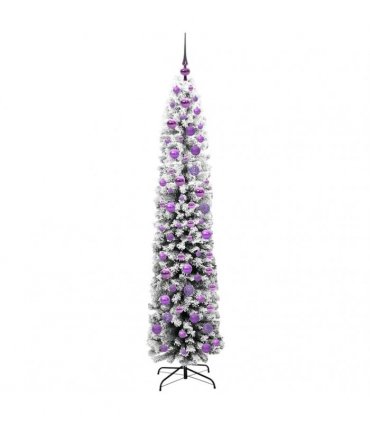 vidaXL Artificial Christmas Tree with LED Light Green and white 180 cm