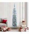 vidaXL Artificial Christmas Tree with LED Light Green and white 180 cm