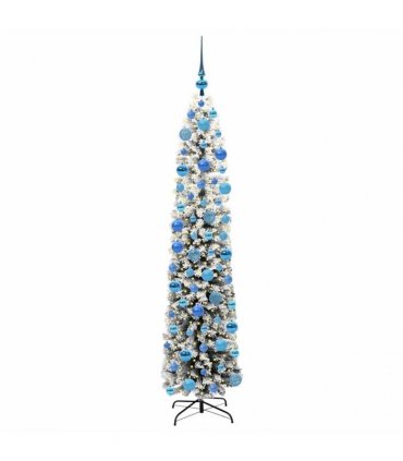 vidaXL Artificial Christmas Tree with LED Light Green and white 180 cm