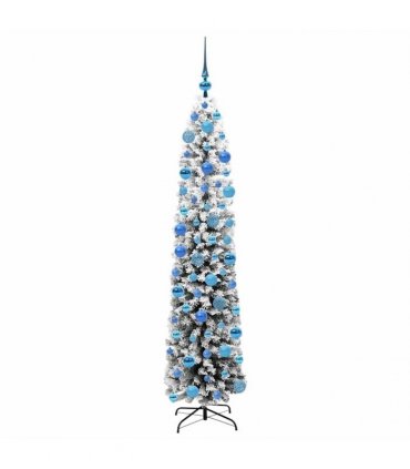 vidaXL Artificial Christmas Tree with LED Light Green and white 180 cm