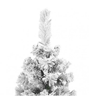 vidaXL Artificial Christmas Tree with LED Light Green and white 210 cm