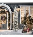vidaXL Artificial Christmas Tree with LED Light Green and white 210 cm