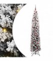 vidaXL Artificial Christmas Tree with LED Light Green and white 210 cm