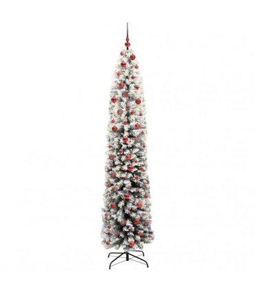 vidaXL Artificial Christmas Tree with LED Light Green and white 210 cm