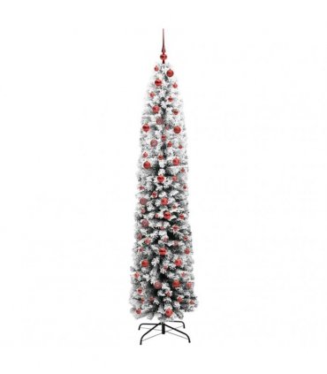 vidaXL Artificial Christmas Tree with LED Light Green and white 210 cm