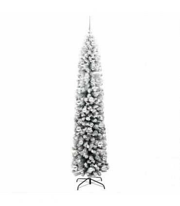vidaXL Artificial Christmas Tree with LED Light Green and white 210 cm