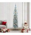 vidaXL Artificial Christmas Tree with LED Light Green and white 210 cm