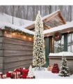 vidaXL Artificial Christmas Tree with LED Light Green and white 240 cm