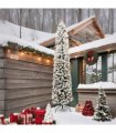 vidaXL Artificial Christmas Tree with LED Light Green and white 240 cm