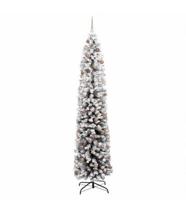 vidaXL Artificial Christmas Tree with LED Light Green and white 240 cm