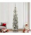vidaXL Artificial Christmas Tree with LED Light Green and White 240 cm
