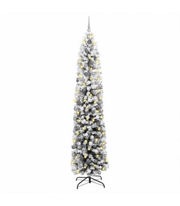 vidaXL Artificial Christmas Tree with LED Light Green and White 240 cm