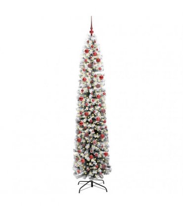vidaXL Artificial Christmas Tree with LED Light Green and white 240 cm