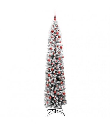 vidaXL Artificial Christmas Tree with LED Light Green and white 240 cm