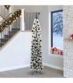 vidaXL Artificial Christmas Tree with LED Light Green and white 240 cm