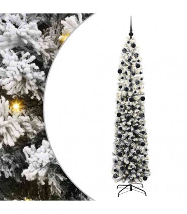 vidaXL Artificial Christmas Tree with LED Light Green and white 240 cm