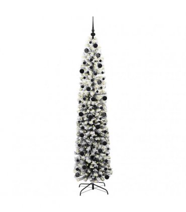 vidaXL Artificial Christmas Tree with LED Light Green and white 240 cm