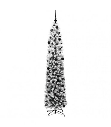 vidaXL Artificial Christmas Tree with LED Light Green and white 240 cm