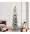 vidaXL Artificial Christmas Tree with LED Light Green and White 240 cm
