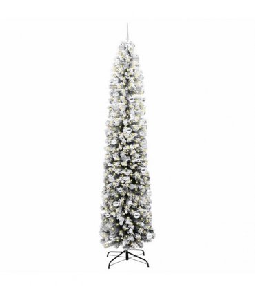 vidaXL Artificial Christmas Tree with LED Light Green and white 240 cm