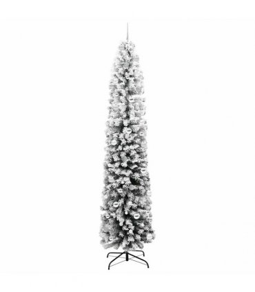 vidaXL Artificial Christmas Tree with LED Light Green and white 240 cm