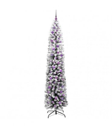vidaXL Artificial Christmas Tree with LED Light Green and white 240 cm
