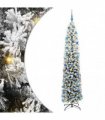 vidaXL Artificial Christmas Tree with LED Light Green and white 240 cm