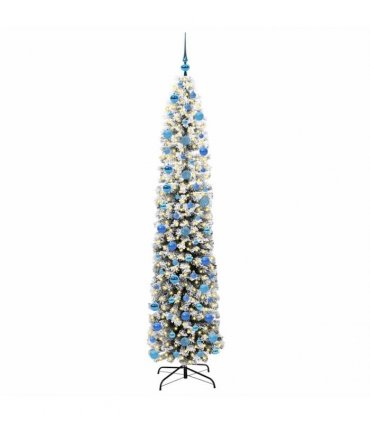vidaXL Artificial Christmas Tree with LED Light Green and white 240 cm