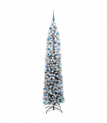 vidaXL Artificial Christmas Tree with LED Light Green and white 240 cm