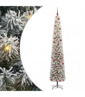 vidaXL Artificial Christmas Tree with LED Light Green and white 270 cm