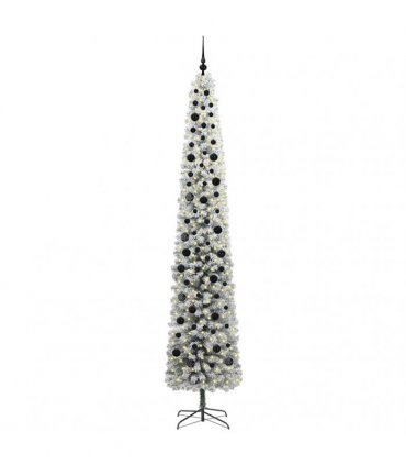 vidaXL Artificial Christmas Tree with LED Light Green and white 270 cm